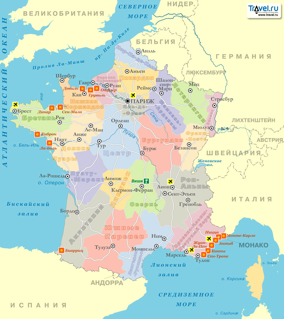 Какое море омывает францию. Курорты Франции на карте. Карта Франции географическая крупная. Морские курорты Франции на карте. С кем граничит Франция на карте.